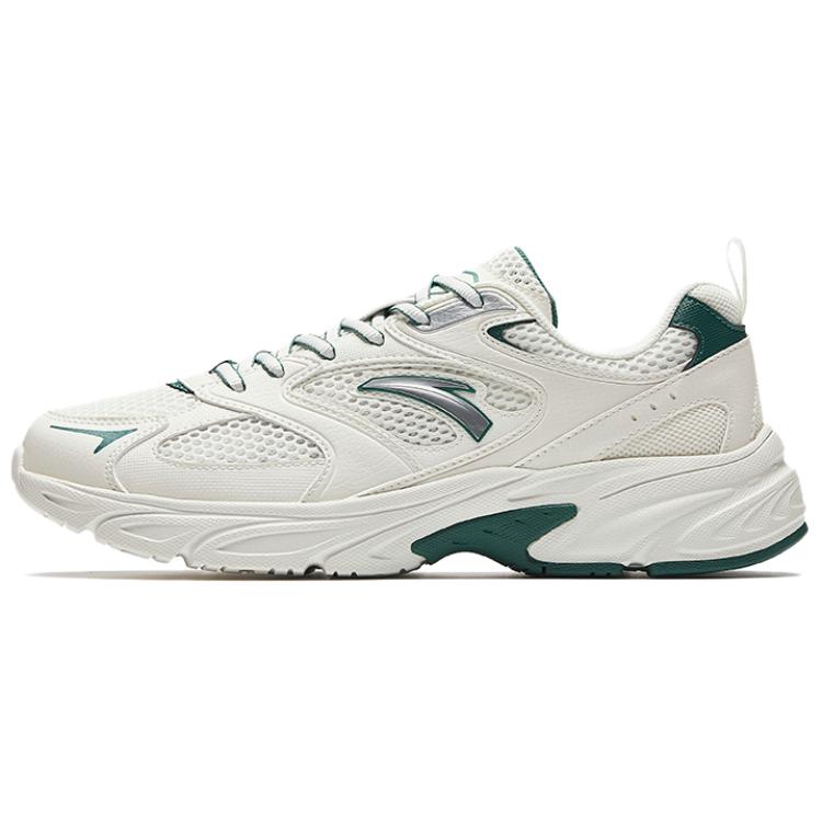 New Anta Life Collection Abrasion Resistant Breathable Low top Casual Shoes Men's Ivory White Cinnabar Green 112538811-2