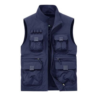 Men Double-Sided Waistcoats Men Outdoors Large Pockets Cargo Vests Climbing Sleeveless Jackets Male Breathable Stand Casual Vest