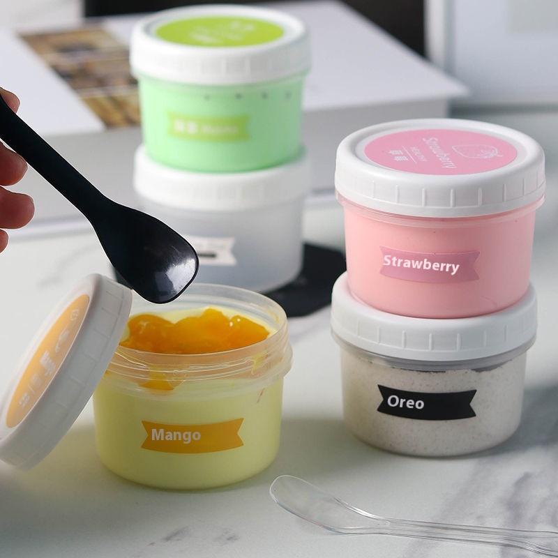 10 Pcs Disposable Dessert Cups With Lids Transparent Ice Cream Bowls Pudding Cups Cake Storage Box Yogurt Bowls Snacks Container
