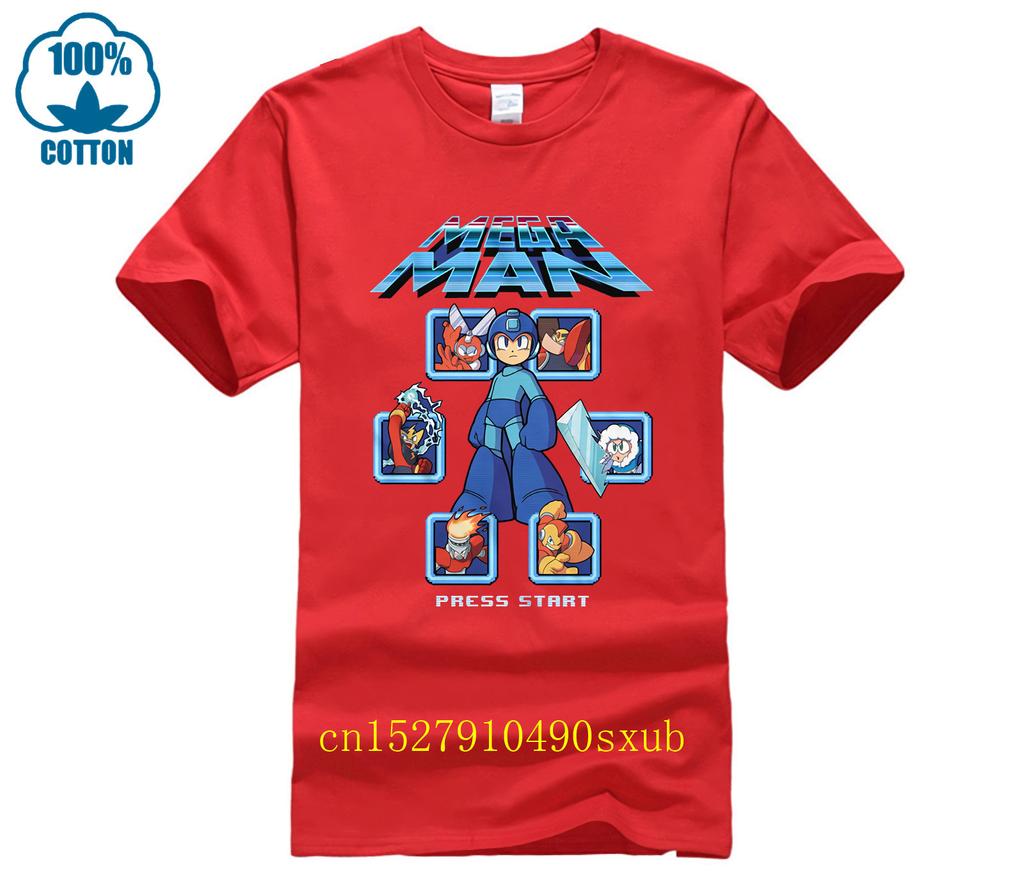 Mega Man Select Screen Remix Capcom Gamer Licensed Adult T Shirt Tee Shirt Casual Short Sleeve Print Tee Casual Short Sleeve