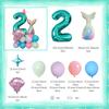 Mermaid Shell Themed Balloon Set with Numbers 1-9th Blue Purple Pink Latex Foil Balloons for Girl Princess Birthday Party Decor