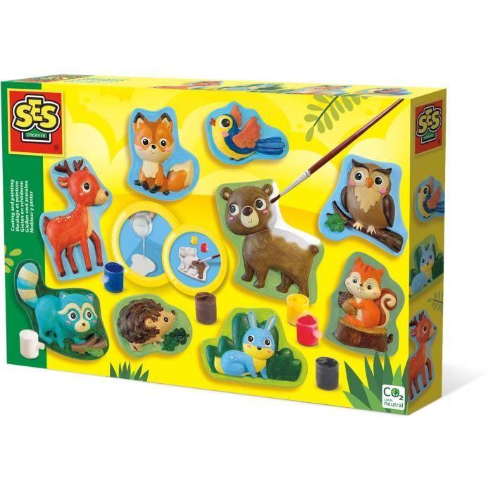 Moulage et peinture - SES CREATIVE - Hobby - Animaux de la foret - Activité manuelle nature - Idée cadeau fille garçon - Age : 5+