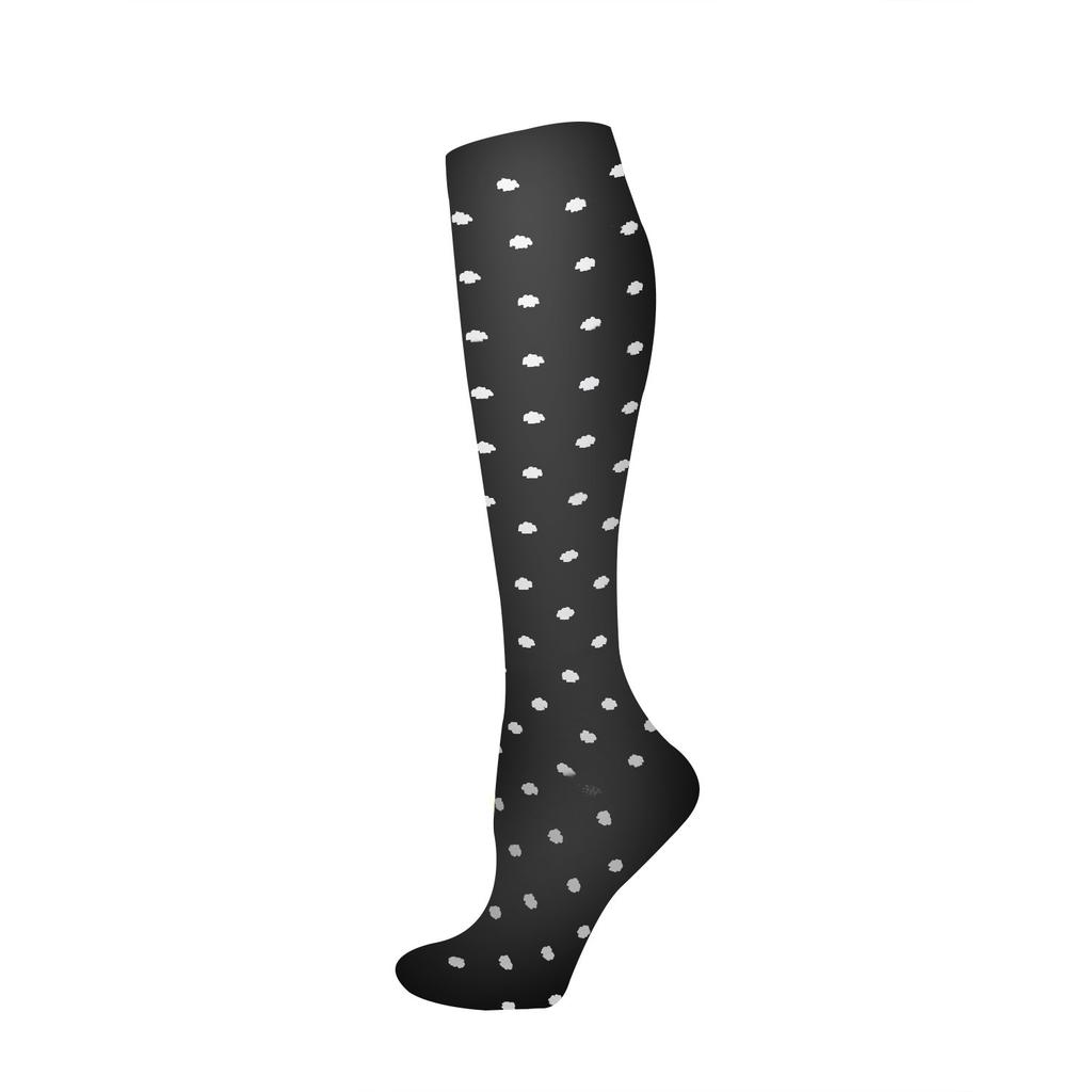 Compression Socks Small Dots Stripe Candy Color Varicose Vein Nurse Sports Running Calf Pressure Stockings Protect Feet Support