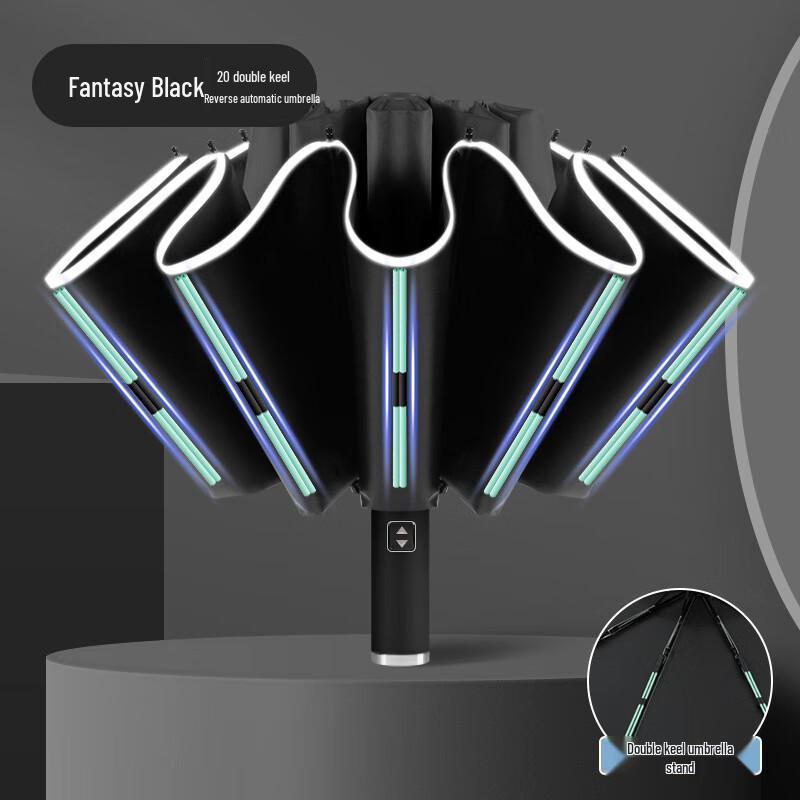 Baodini Manual Reverse 20-Rib Full Blackout Umbrella