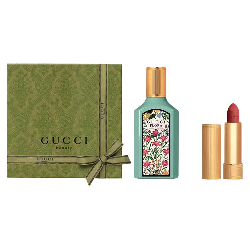 Набор парфюмерии Gucci Dream Jasmine Золотой Тюбик Помады Цветной Бархатный Мист Аромат Кимон Жасмин Женский Парфюм 50 мл + Помада Бархатный Мист №217 золотой