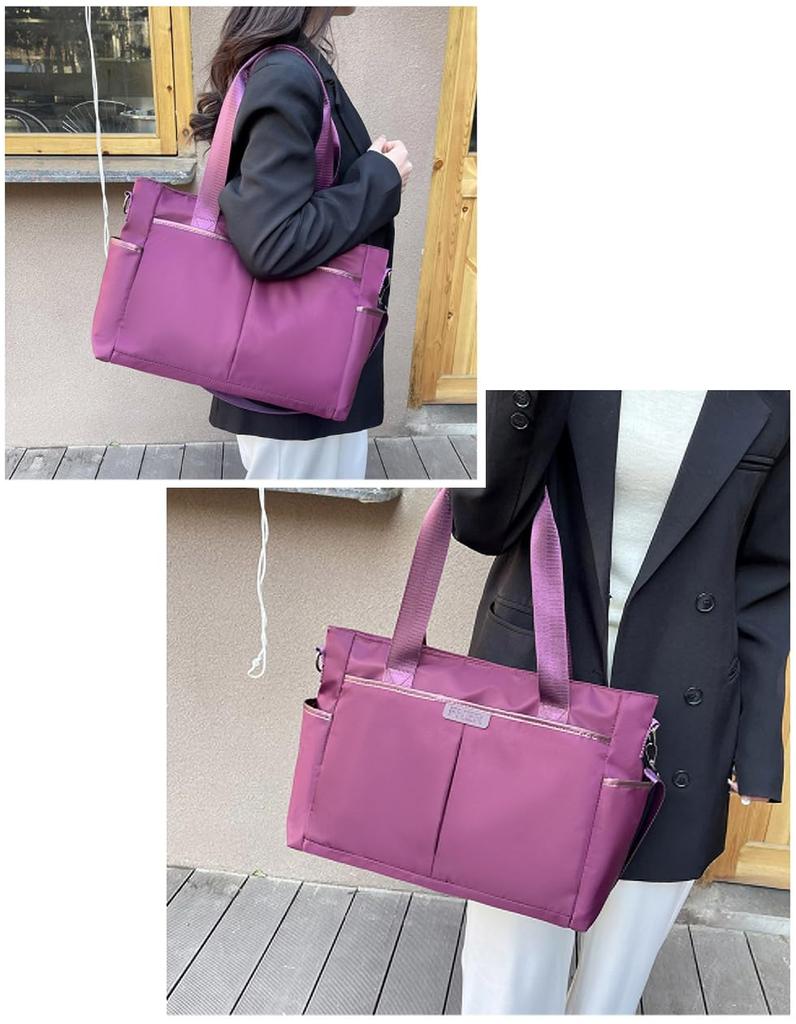Nylon Shoulder Large Business [SpringSwalloow] Women's Bag, Handbag, Adult, Casual, Water-Repellent, Stylish, Large, Capacity, 2-Way, (Black)