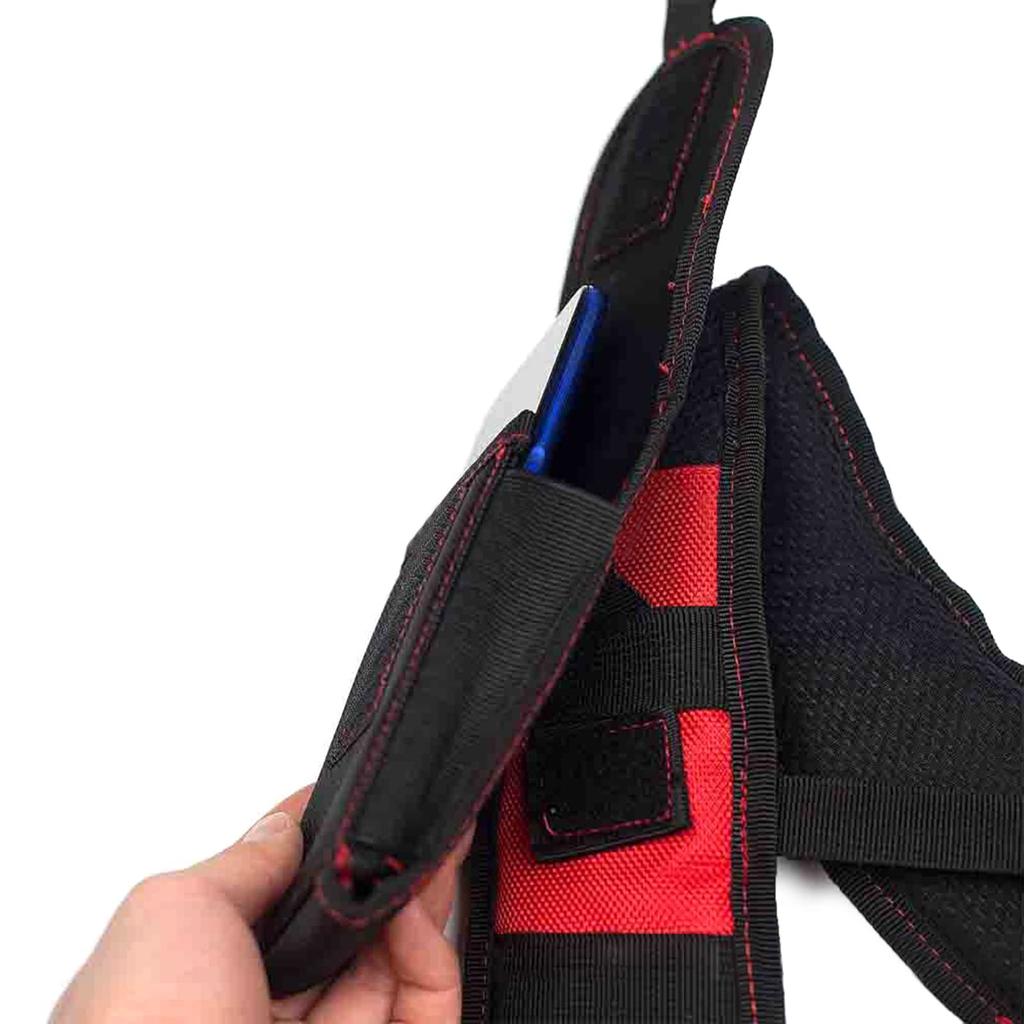 Tirantes para cinturón de herramientas Tirantes para trabajo de construcción Tirantes magnéticos de espuma cómodos Cinturón de herramientas con soporte para teléfono desmontable