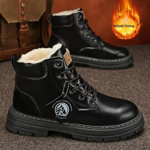 Modne Wysokiej Jakości Retro w Brytyjskim Stylu Męskie Buty Antypoślizgowe Wytrzymałe, Modne Dodające Wzrostu Gruba Podeszwa Buty Robocze Botas