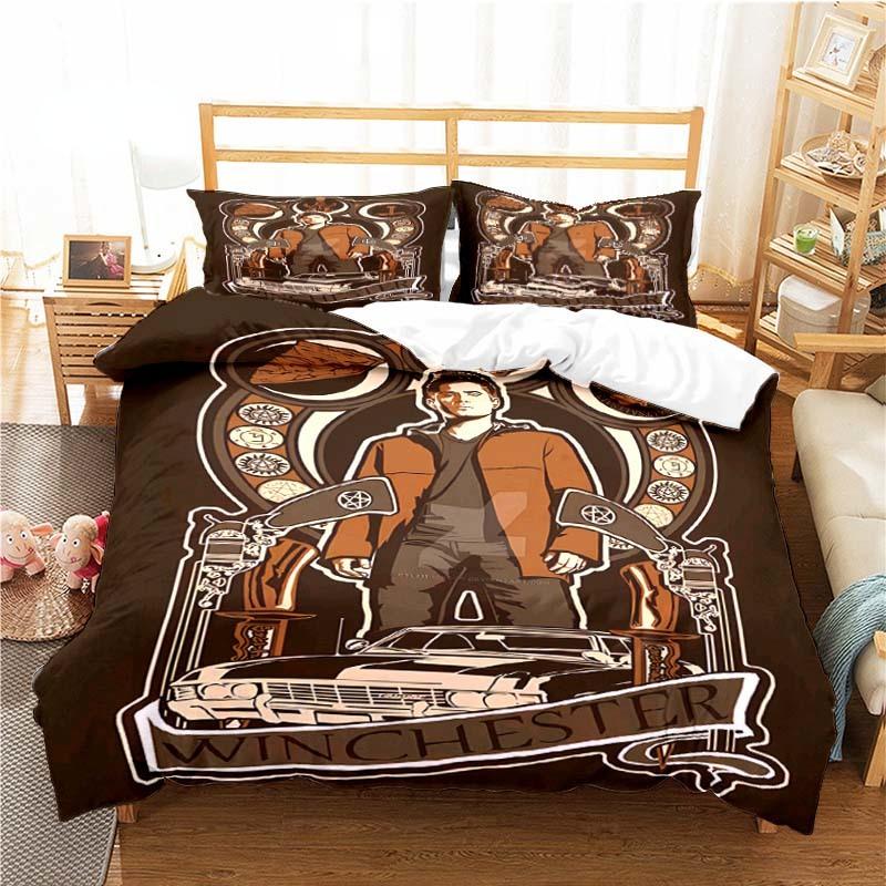 Supernatural Pattern Duvet Cover Set Bedding for Aldult Kids Bed Set Game Quilt Cover Comforter Cover Bedding Set