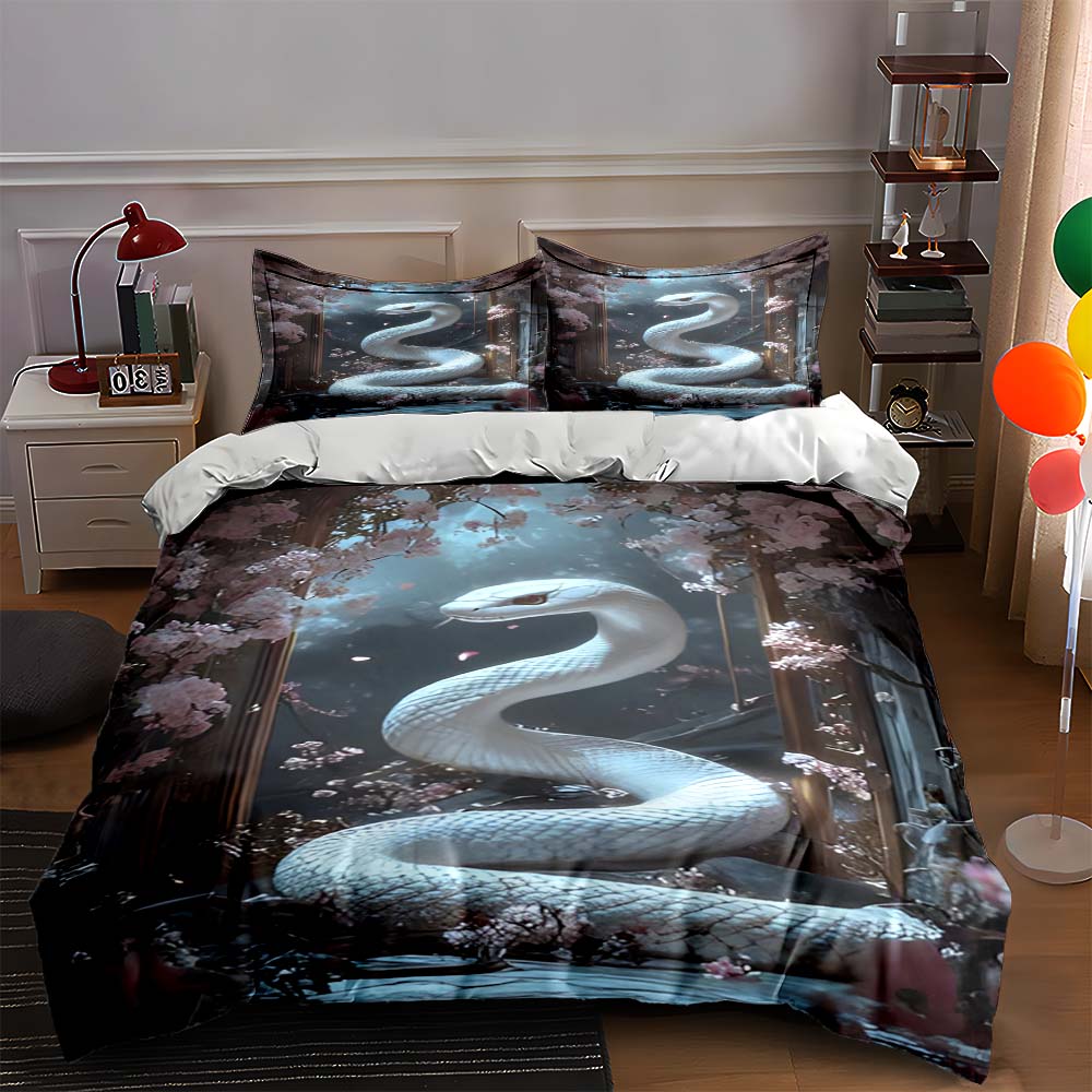 

Elegant snake design. Bedding Duvet cover sets Duvet covers Pillowcases gifts (1 * Duvet Cover 2 * Pillowcases, without duvet insert) 135x200cm
