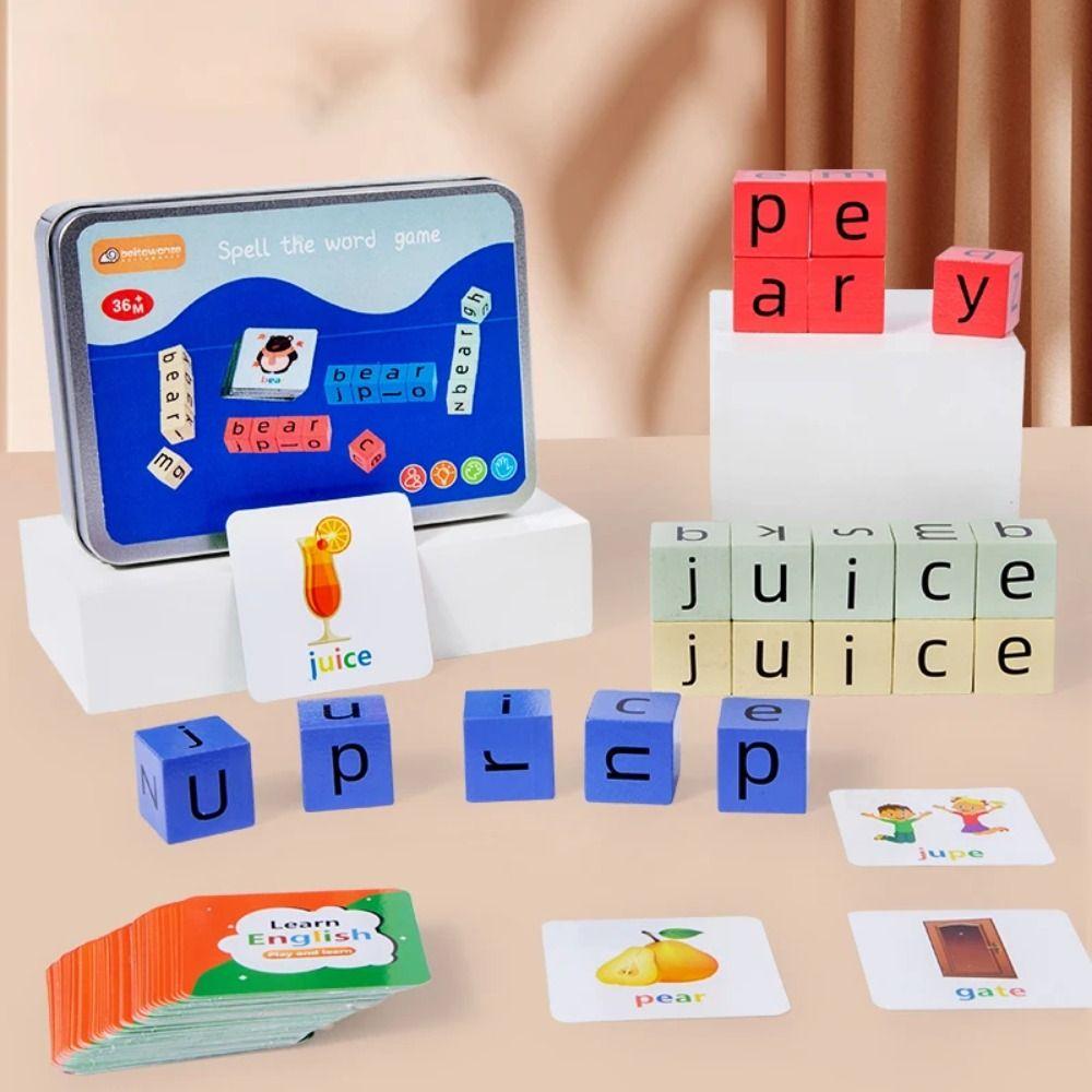 Alphabet Alphabet Spelling Game Wooden Puzzle Letter Spelling Block Spell The Word Game  Kids Gift