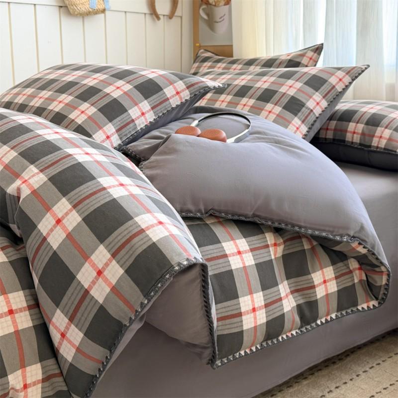 2026 Cartoon Home Bedding Set 100% Cotton Flannel Thick Shell Edge Dorm