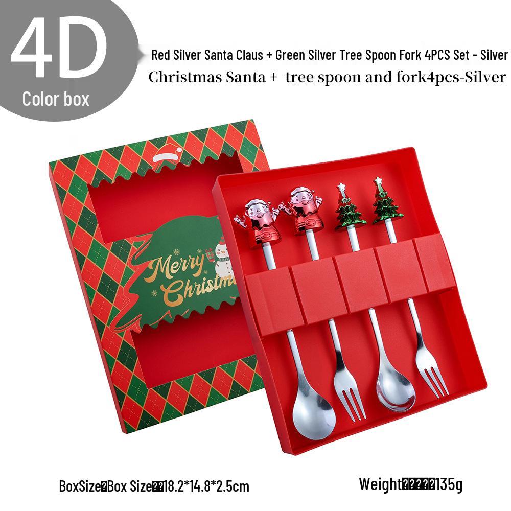 Cross-Border Cute Snowman Christmas Spoon & Fork Set – Creative Dessert Tableware Gift