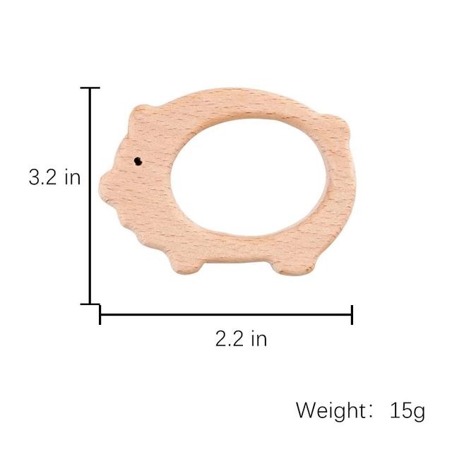 1pc Baby Teether Wooden Animal Pacifier Pendant BPA Free Beech Koala Rodent Baby Gym Accessories Teeth Pendant Children'S Goods