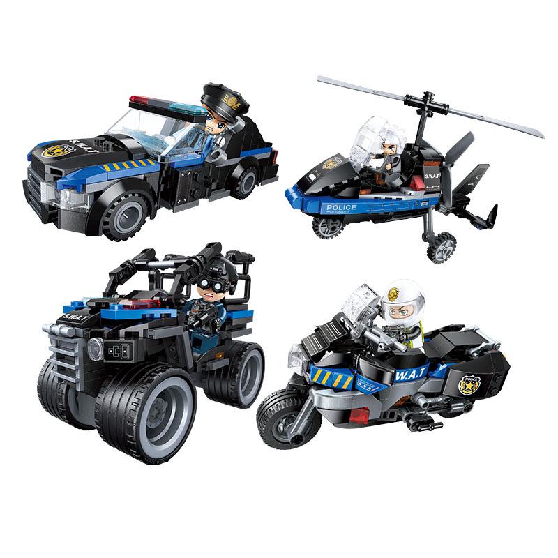 Qimeng 11011 SWAT Car & Motorcycle Building Blocks Toy Set