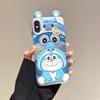 KEYSION Cute Ear Cartoon Case for iPhone XS Max X XS with Lanyard Soft Silicone+PC Shockproof Phone Back Cover for iPhone XR
