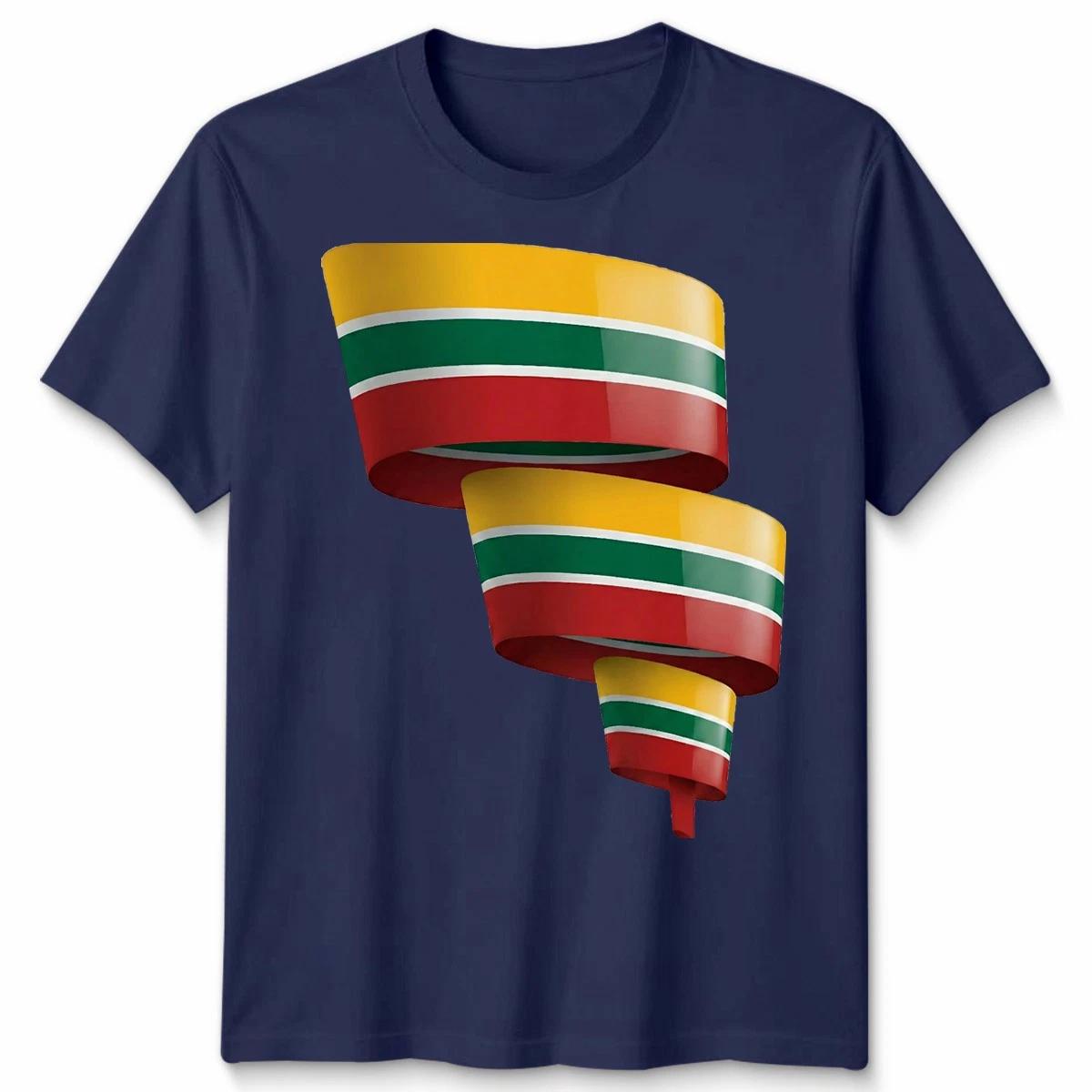 Curled Lithuania Flag Lithuania Day Football Unisex TShirt S