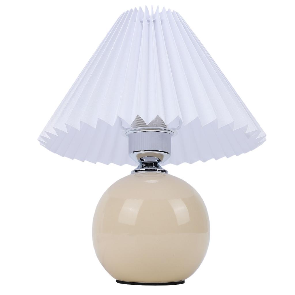 Pleated Table Lamp Ceramic LED Nordic Modern Nightstand Lamp for Bedside Living Room Bar Decor
