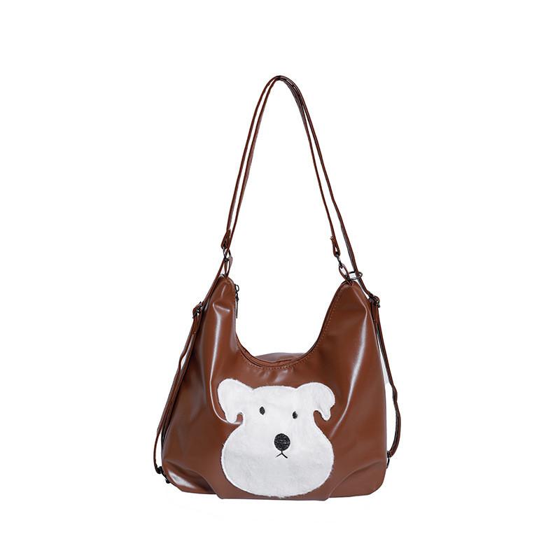 Fashionable And Modern Pu Material Women s Double Shoulder Backpack With Trendy Tote Design коричневый