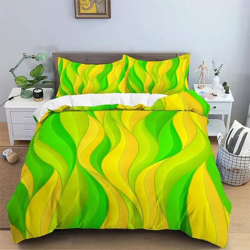 3D Geometric Duvet Cover Luxury Abstract Pattern Bedding Set Full King For Girls Boys Teens Bedroom Decor Microfiber Quilt Cover