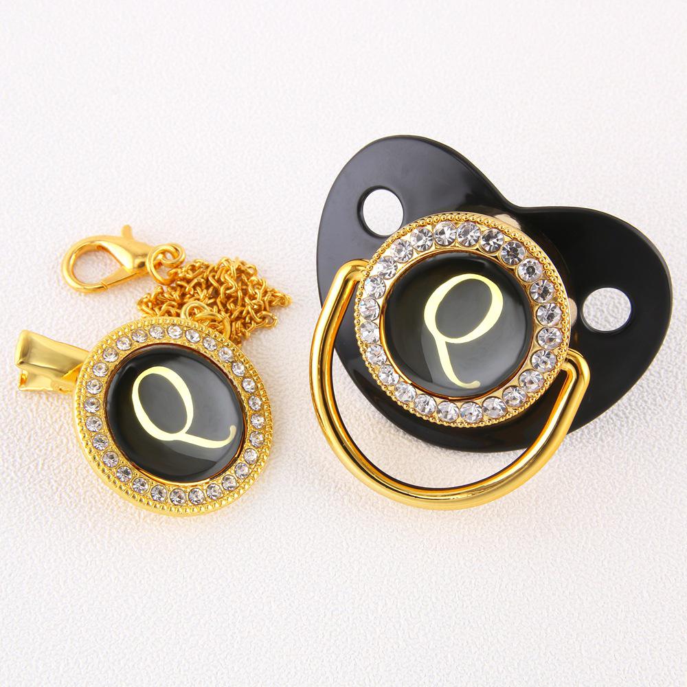 Cross-Border Baby Black 26-Letter Soothing Pacifier