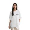 Calvin Klein Letter Print Round Neck Short Sleeve Drop Shoulder T-Shirt Unisex T-Shirt Moonlight-White J400321-YAF