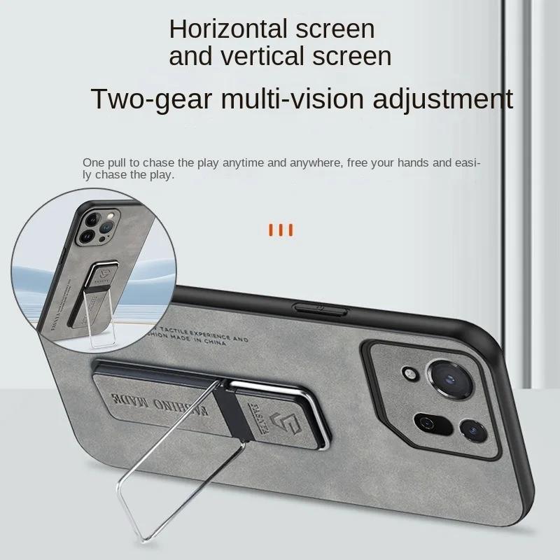 Skinsheep Leder Handyhülle für Asus ROG Phone 9 Pro 9Pro Stoßfest Matte Silikon Bumper Magnetischer Ständer Hülle für ROG Phone9Pro Unsichtbare Halterung