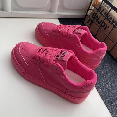 Single Shoes New Platform-soled Casual Lace-up Dopamine Shoes Women's College Style Low-top Shoes Heightened Platform Shoes