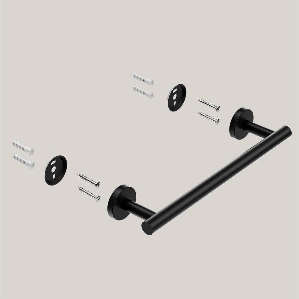 40cm Matte Black Towel Bar Wall Mounted Stainless Steel Towel Holder Bathroom Towel Rack Rails Bar Modern Bath Accessories