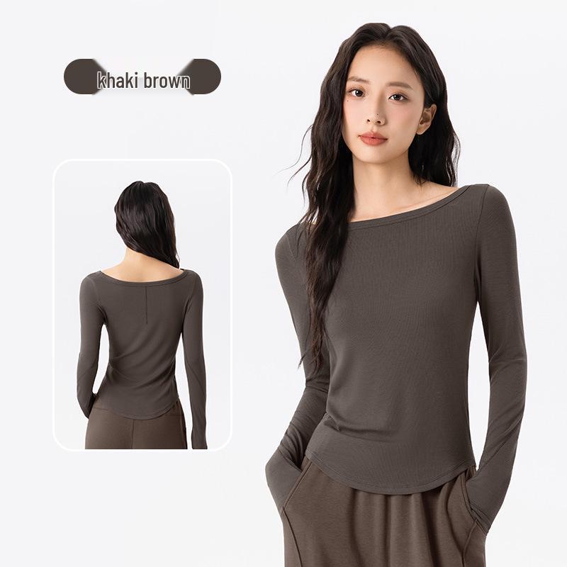 Women s Customized Modal Yoga Top – Versatile, Slimming, Long-Sleeve, Soft, Breathable Sportswear T-shirt Small