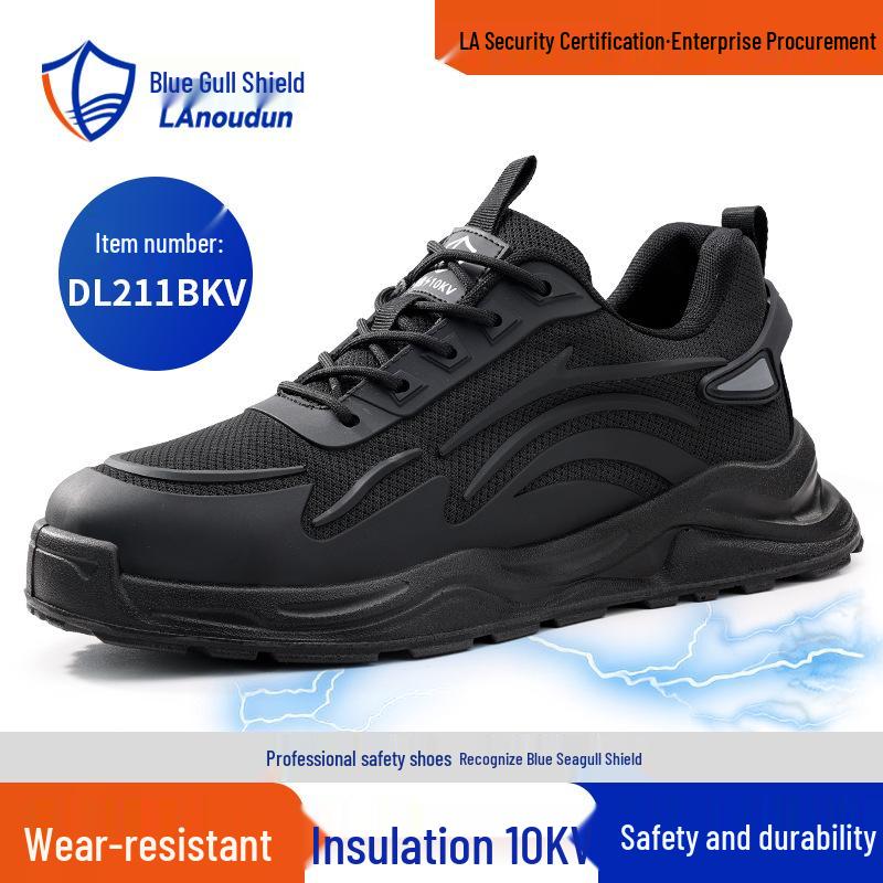Blue Gull Shield Insulated Safety Shoes for Men - 10KV Electrician, Anti-Smash, Anti-Puncture, Carbon Fiber/Fiberglass Toe.