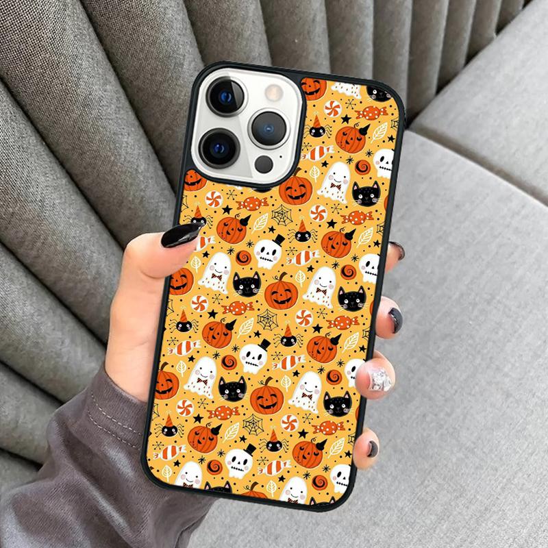 

Pumpkin Halloween Bat Witch Boo Phone Case For iPhone 17 Air 16 16e 15 13 14 Pro Max 11 12 Plus 2022 MAX Cover coque iPhone 17Air