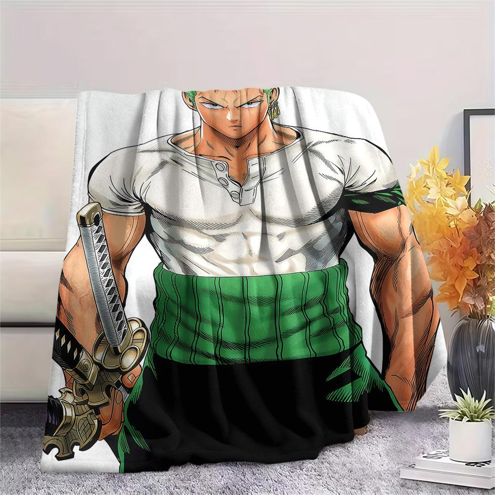 1PC Roronoa Zoro Patterned Flannel Blanket Suitable For All Seasons For Home Decor Warmth And Comfort Gifts Holiday Present