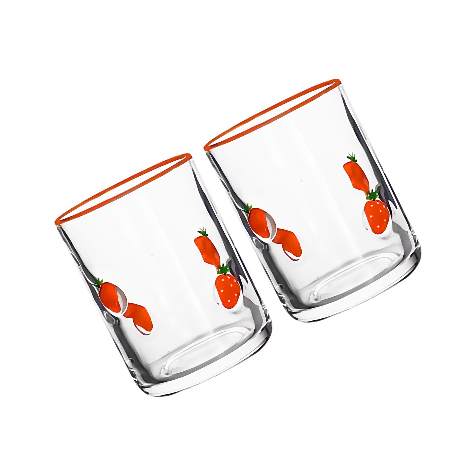 

Set Of 2 Lemon Design Glass Cups Sturdy Material 14oz Volume Perfect For Parties Home Decor Beverage Serving 2