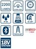 Workshop Lamp Gli 18V-2200 C Pro - B 601446501