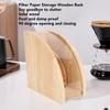 Solid Wood Coffee Filter Storage Rack Fan Shaped Coffee Filter Organizer  Household Countertop