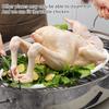Stainless Steel Steaming Pot with Lid for Fish Vegetables Eggs Multipurpose Double Handle Roasting Pan Kitchen Cookware