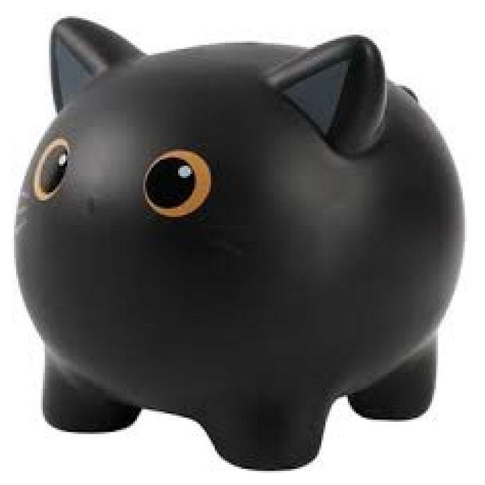 Arborescence Spaarvarken - I-Total® - Zwarte Kat - Plastic - Decoratief - Voor Kinderen Zwart
