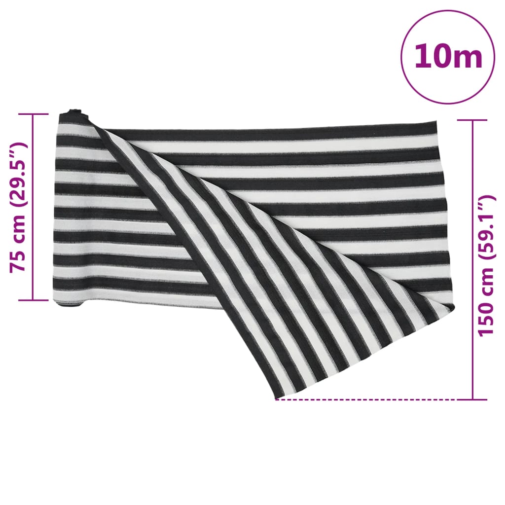 Vidaxl Shading Net, Anthracite-White, 1.5X10 M, Hdpe, 195 G/M²