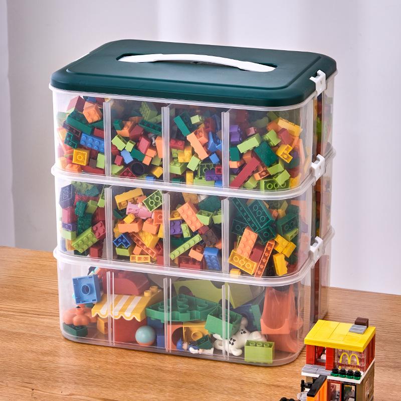 Lego Building Blocks Storage Box – Children's Toy Organizer for Small Parts, Transparent Classification Bin