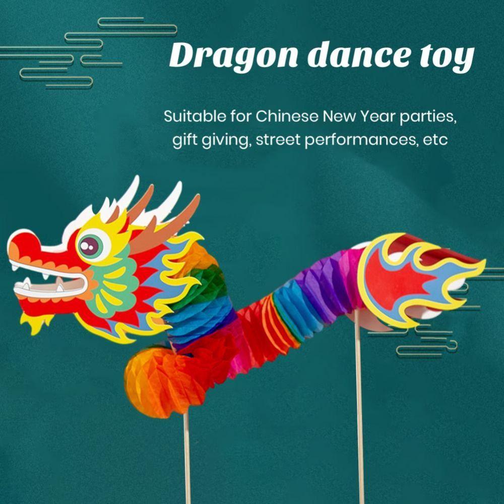 Zodiac Handheld Dragon Dance Craft Blessing Chinese Style Paper Dragon  Children Gift