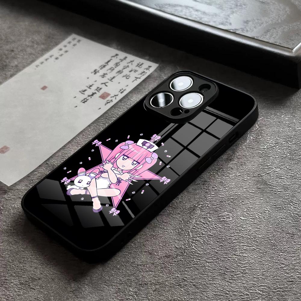 M-Menhera Chan Comic Phone Case For IPhone 16 Pro Max 15 Plus 14 Pro 12 11 13 Mini X XR XS Max 8 7 Plus SE Glass Cover