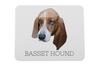 Basset Hound -Geometryczna Podkładka Ze Zdjęciem I Napisem Pod Mysz Art-Dog