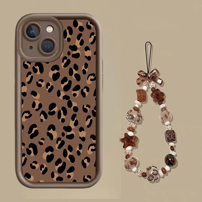 Leopard Print Lanyard Strap Rope Case For OnePlus 15 13 12 11 13T ACE 6 5 Nord 5 4 3 Lite 2 8T 10R Soft Silicone Cover