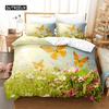 Butterfly Flower Queen Bedding Set Duvet Cover Set Bedding Digital Printing Bed Linen King Size Duvet Cover Set Bedding Set