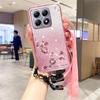 KADEM For Xiaomi 15T Case Flower Pattern TPU Gradient Phone Cover with Lanyards