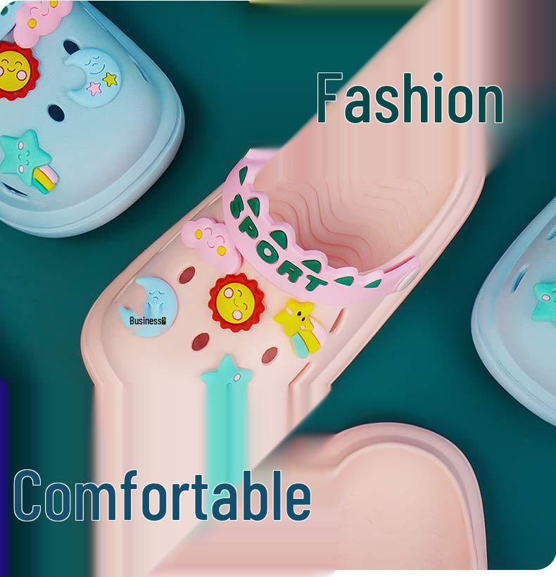 Kids' Breathable Cartoon Closed-Toe Summer Sandals - Lightweight Outdoor Shoes for Boys & Girls