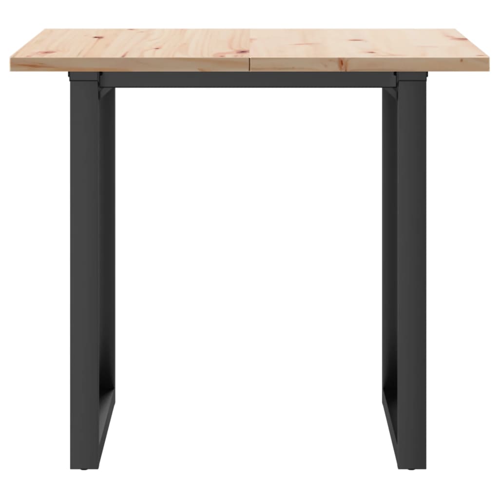 Dining Table O Shaped Frame 80 x 80 x 75.5 cm Solid Pine Wood & Steel