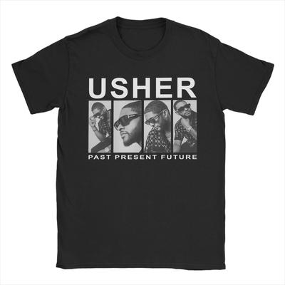 Rapper Usher T-shirt Mannen Katoen Grappig T-shirt Ronde Hals T-shirt Korte Mouw Kleding Zomer