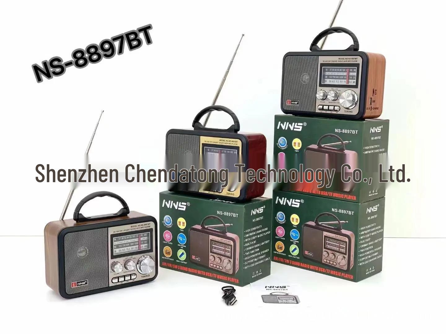 

Retro Handheld Bluetooth Speaker with Antenna, Subwoofer, and Card Slot - Portable Outdoor Audio